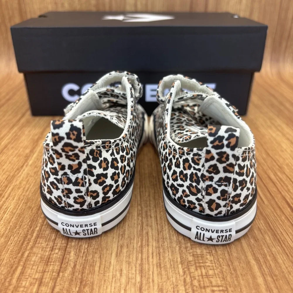 Converse CTAS 2V OX Infant Size 9 Leopard Print Hook and Loop A16589F‎ NEW